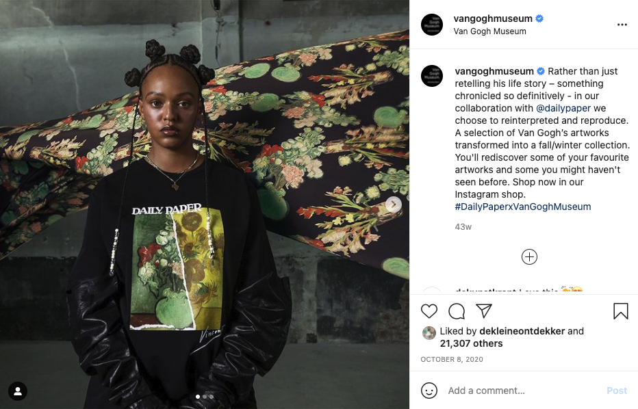 Instagram post Van Gogh Museum