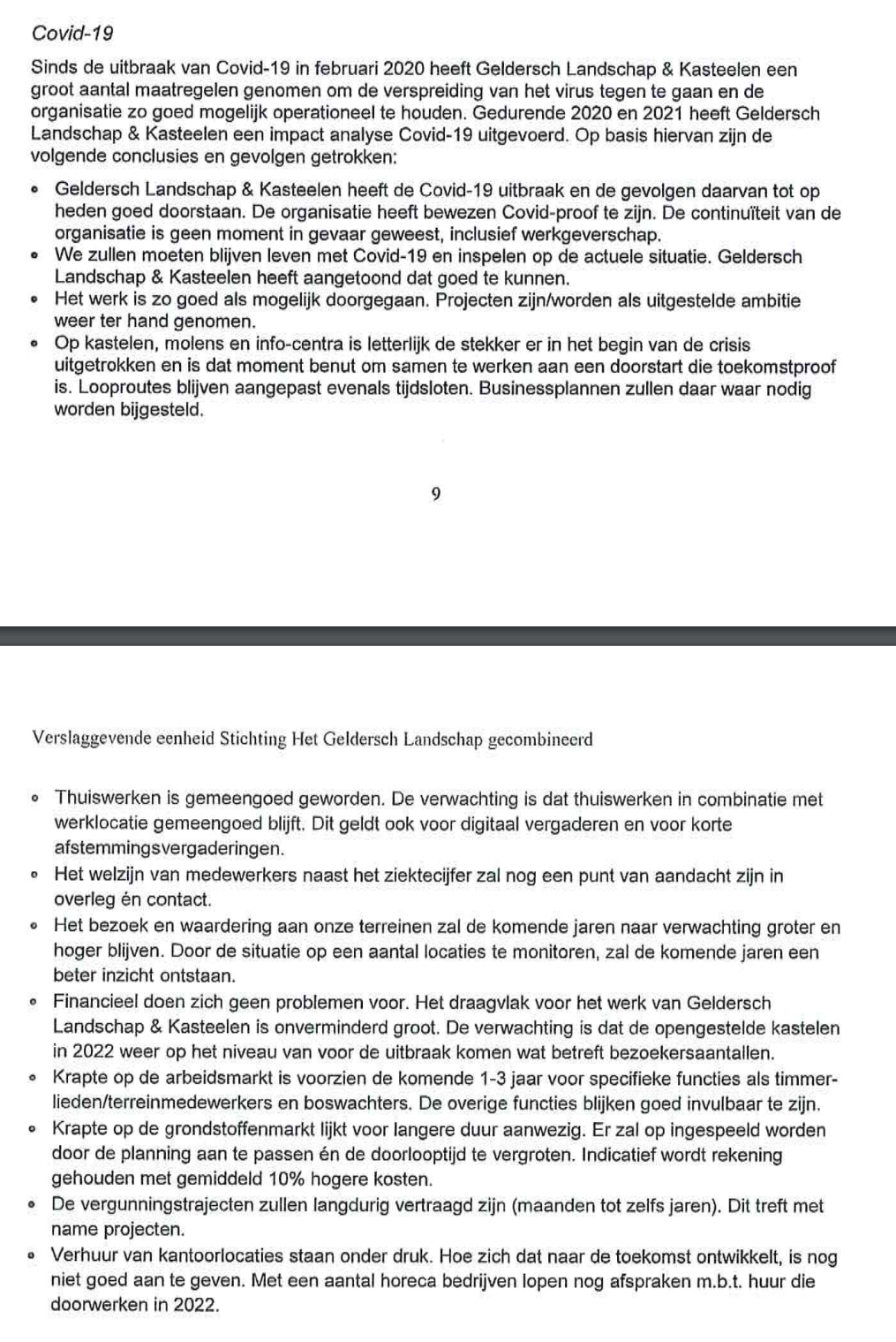 GLK corona in jaarverslag