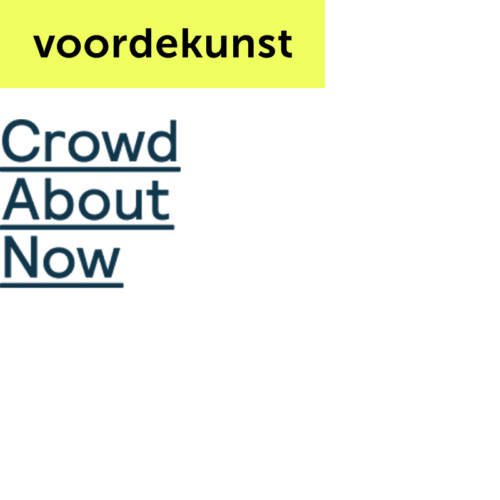 Logos van Voordekunst en Crowd About Now