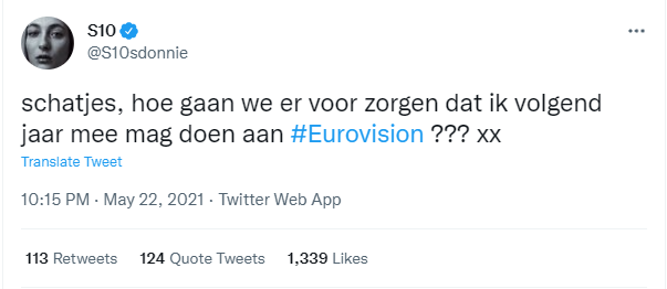 screenshot van tweet door S10